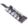 SMAKNÂ PC Fan HUB Temperature-Controlled Supports 10 Ports 12V 3pin / 4pin Fan Cable SATA-Port Power