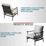Festival Depot 2 of Outdoor Patio Bistro Dining Chairs with Cushions Set Premium Fabric Metal Frame Furniture Set Garden Dining Seating Chair Thick & Soft Cushions (Grey)