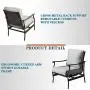 Festival Depot 2 of Outdoor Patio Bistro Dining Chairs with Cushions Set Premium Fabric Metal Frame Furniture Set Garden Dining Seating Chair Thick & Soft Cushions (Grey) Festival Depot 2 of Outdoor Patio Bistro Dining Chairs with Cushions Set Premium Fabric Metal Frame Furniture Set Garden Dining Seating Chair Thick & Soft Cushions (Grey)