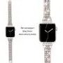 Secbolt Bling Bands Compatible Apple Watch Bands 42mm 44mm Women iWatch Series 6 5 4 3 2 1 SE Band, Dressy Jewelry Metal Wristband Strap Diamond Rhinestone, Champagne Gold