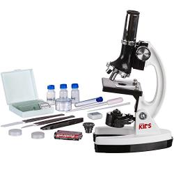 AmScope - FBA_M30-ABS-KT1-W AMSCOPE-Kids M30-ABS-KT1-W 120X-240X-300X-480X-600X-1200X 48pc Metal Arm & Base Educational Kids Biological Microscope Kit