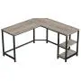 VASAGLE Computer Desk, 54-Inch L-Shaped Corner Desk, Writing Study Workstation with Shelves, Home Office, Industrial Style PC Laptop Table, Space-Saving, Easy to Assemble, Greige and Black ULWD72MB VASAGLE Computer Desk, 54-Inch L-Shaped Corner Desk, Writing Study Workstation with Shelves, Home Office, Industrial Style PC Laptop Table, Space-Saving, Easy to Assemble, Greige and Black ULWD72MB