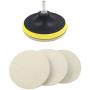 Kicpot Wool Felt Disc Polishing Pads and Backing Pad with M14 Drill Adapter Kit to Grind and Polish Glass Plastic Metal Marble