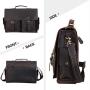 Polare 17'' Mens Full Grain Leather Laptop Briefcase Business Messenger Bag Satchel With YKK Metal Zippers