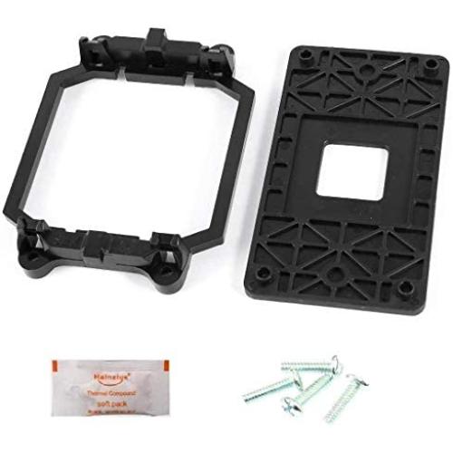 ANBE AMD Plastic CPU Fan Stand Bracket Base Black with Four Screws and Thermal Paste for AM2 AM3 Socket