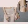 Secbolt Bling Bands Compatible Apple Watch Bands 42mm 44mm Women iWatch Series 6 5 4 3 2 1 SE Band, Dressy Jewelry Metal Wristband Strap Diamond Rhinestone, Champagne Gold