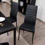 Giantex Set of 6 Dining Chairs, High Back Dining Room Chairs w/Steel Frame, Easy for Cleaning, PU Leather Chairs for Home Kitchen Furniture, Kitchen Chairs, Black