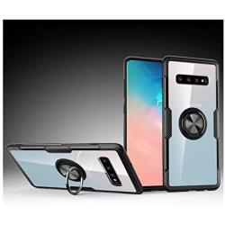S10E Case with Kickstand Ring and Magnetic Metal Back Samsung Galaxy S 10 E Transparent Phone Case, Dual Armor Bumper Full Coverage Case (S10E)