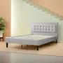 Zinus Dachelle Upholstered Platform Bed Frame / Mattress Foundation / Wood Slat Support / No Box Spring Needed / Easy Assembly, Queen