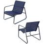 Kozyard Sofia 4 Pieces Patio/Outdoor Conversation Set with Strong Powder Coated Metal Frame, Breathable Textilence, Includes One Love Seat, Two Chairs and One Table (Navy Blue)