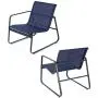 Kozyard Sofia 4 Pieces Patio/Outdoor Conversation Set with Strong Powder Coated Metal Frame, Breathable Textilence, Includes One Love Seat, Two Chairs and One Table (Navy Blue)