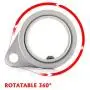 HOOPLE Aluminum Alloy Flagpole Mounting Rings Set for 1 inch Pole Hooks Replacement, Well Packed, 360 Degree Rotating Tangle Free with Carabiners, Spinning Flag Pole Clips Kit (Silver Pack of 2)