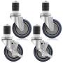 GRIDMANN NSF Stainless Steel Commercial Kitchen Prep & Work Table w/ 4 Casters (Wheels) - 60 in. x 30 in.