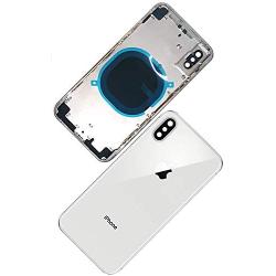 Back Housing Assembly Metal Frame w/Back Glass(OEM) - Camera Frame and Lens for iPhone X (White)