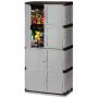 Rubbermaid Storage 72 Inch, Four-Shelf, 2 Door cabinet, Resin Locking Storage Cabinet