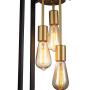 JINZO 3-Light Rectangle Chandelier Black and Gold Farmhouse Pendant Lighting with Rustic Style Industiral Metallic Pendant Lighting Modern Linear Metal Hanging Pendant Light Fixture