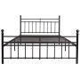Metal Bed Frame Queen Size with Vintage Headboard and Footboard Platform Base Wrought Iron Bed Frame Black