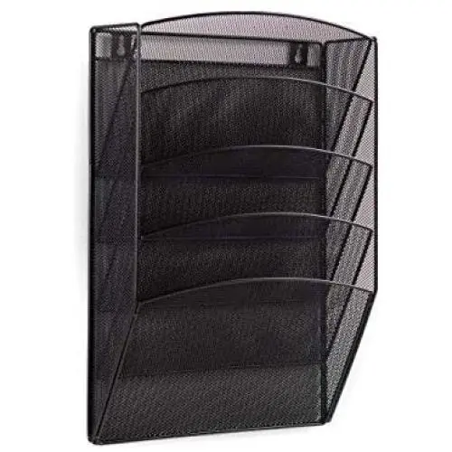 Klickpick Office 5 Sections Hanging Files Wall Mounted Metal Mesh Document File Organizer Magazine Holder Rack Organizer Section Racks Multipurpose Use to Display Files, Magazine, Newspapers- Black Klickpick Office 5 Sections Hanging Files Wall Mounted Metal Mesh Document File Organizer Magazine Holder Rack Organizer Section Racks Multipurpose Use to Display Files, Magazine, Newspapers- Black