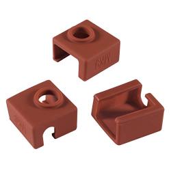 3D Printer Heater Block Silicone Cover, Aokin MK7 MK8 MK9 Silicone Sock for MK7/8/9 3D Printer Hotend Extruder, Creality CR-10, S4, S5, Ender 3, Anet A8, Brown, 3 Pcs