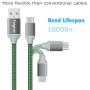 USB to USB C Cable (10ft), Fasgear 3 Pack Long Type C Cable Nylon Braided Fast Charging Compatible with Galaxy Note 8 9 S8/S9/S10/S10+, LG V20/G6 and More (Green/Gold/Orange)