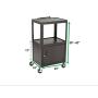 Norwood Commercial Furniture Adjustable Height Metal AV Cart with Cabinet, Electric Power & Sliding Tray, NOR-GNO1010-PK-SO