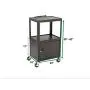 Norwood Commercial Furniture Adjustable Height Metal AV Cart with Cabinet, Electric Power & Sliding Tray, NOR-GNO1010-PK-SO Norwood Commercial Furniture Adjustable Height Metal AV Cart with Cabinet, Electric Power & Sliding Tray, NOR-GNO1010-PK-SO