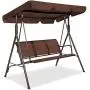 Best Choice Products 3-Seater Outdoor Adjustable Canopy Swing Glider, Patio Loveseat Bench for Deck, Porch w/Armrests, Textilene Fabric, Steel Frame - Brown Best Choice Products 3-Seater Outdoor Adjustable Canopy Swing Glider, Patio Loveseat Bench for Deck, Porch w/Armrests, Textilene Fabric, Steel Frame - Brown
