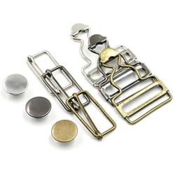 Healifty 4pcs Overall Buckles Retro Suspender Buckles Overall Clip Replacement for Trousers Cotton Jacket Jeans Bronze