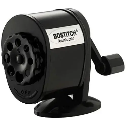 Bostitch Metal Antimicrobial Manual Pencil Sharpener, Black (MPS1-BLK) Bostitch Metal Antimicrobial Manual Pencil Sharpener, Black (MPS1-BLK)