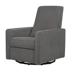 DaVinci Piper Upholstered Recliner and Swivel Glider in Dark Grey, Greenguard Gold Certified