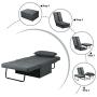 Diophros Ottoman Sleeper Sofa Bed, 4 in 1 Convertible Chair Multi-Function Folding Guest Sofa Chair for Living Room, Apartment (Deep Grey)