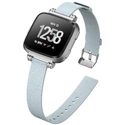 KIMILAR Woven Band Compatible with Fitbit Versa/Versa 2/Versa Lite Bands, Fabric Women Beaded Bracelet Slim Replacement Breathable Strap Accessories Wristband for Versa Smart Watch
