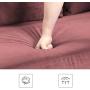 VASAGLE Sofa, Couch for Living Room, Velvet Surface, for Apartment, Small Space, Solid Wood Frame, Metal Legs, Easy Assembly, Mid-Century Modern Design, 71.3 x 32.3 x 33.9 Inches, Pink ULCS002P01