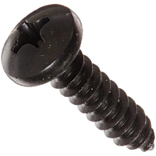 Steel Sheet Metal Screw, Black Oxide Finish, Pan Head, Phillips Drive, Type AB, #10-16 Thread Size, 3/4'' Length (Pack of 100)