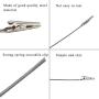 ManYee 50 Pcs Wire Card Holder Metal Wire Alligator Clamp Clips Long-Tailed Memo Alligator Iron Clip Clasp Table Picture Number Holder for Wedding Party Clay&Cake Decor