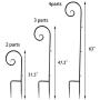 Vencer Set of 2 Shepherd Hook 63 Inch Tall 7/10 in Thick Rust Resistant Premium Metal Hook for Weddings Hanging Plant Baskets Solar Lights Christmas Lights Lanterns Bird Feeders,Black,VHH-001