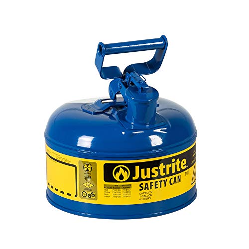 Justrite 7110300 1 Gallon, Galvanized Steel Type I Blue Safety Can