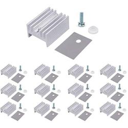 Easycargo 12 Packs TO-220 Heatsink + Insulator/Mounting Kits for LM317 LM317t L7805 L7812 L78XX Voltage Regulator, IRF Z44N 3205 520N 630 1404 MOSFET Transistor (20mm x 15mm x 10mm) (Silver 12 Pack)