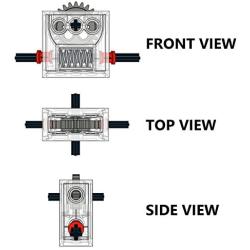 LEGO Technic COMPLETE GEARBOX ASSEMBLY 2 x 4 x 3 1/3 Trans-Clear Wormbox gear motor REDUCER block Mindstorms robotics ev3 NXT transparent robot building power functions part 6588