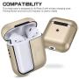 Metal AirPods Case, Full Protective Cover Accessories Compatible with Airpods Wireless Charging Case-Gold