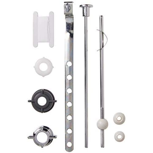 PF WaterWorks PF0907 Assembly Lavatory Pop-Up Drain Repair Kit-Threaded Adjustable Center Pivot Nuts (Universal, Moen, Pfister), 3 Sizes of Balls, Clip, Linkage, Pull Rod, (Plastic), Chrome