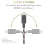 Native Union Belt Cable - 4ft Ultra-Strong Reinforced [MFi Certified] Durable Lightning to USB Charging Cable with Leather Strap Compatible with iPhone/iPad (Zebra)