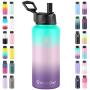 Umite Chef Water Bottle, Vacuum Insulated Wide Mouth Stainless-Steel Sports Water Bottle with New Wide Handle Straw Lid,Hot Cold, Double Walled Thermo Mug