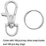 Livder 200 Pieces Metal Swivel Lanyard Snap Clasps and Split Key Rings Keychain for Jewelry Making Livder 200 Pieces Metal Swivel Lanyard Snap Clasps and Split Key Rings Keychain for Jewelry Making