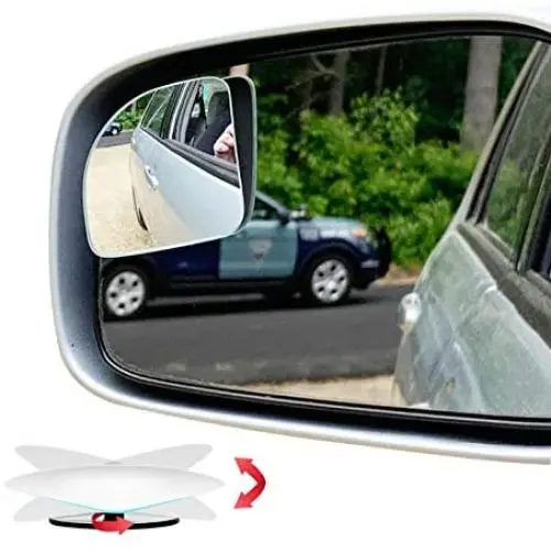 Ampper Fan Shape Blind Spot Mirror, HD Glass Frameless Stick on Adjustabe Few Convex Wide Angle Rear View Mirror for Car Blind Spot, Pack of 2 Ampper Fan Shape Blind Spot Mirror, HD Glass Frameless Stick on Adjustabe Few Convex Wide Angle Rear View Mirror for Car Blind Spot, Pack of 2