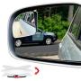 Ampper Fan Shape Blind Spot Mirror, HD Glass Frameless Stick on Adjustabe Few Convex Wide Angle Rear View Mirror for Car Blind Spot, Pack of 2