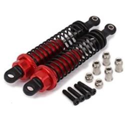 RCAWD Shock Absorber Damper 283004 80mm Oil Adjustable Alloy Aluminum for Rc Car 1/16 Buggy Truck Upgraded Hop-Up Parts HPI HSP Traxxas Losi Axial Tamiya Redcat 2Pcs(Shipped Locally)(Red)