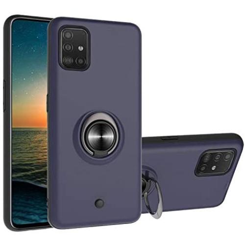 Case for Galaxy A51 (Not Fit A51 5G Version),360 Metal Rotating Ring Kickstand [Work with Magnetic Car Mount] , Hybrid Slim Fit Hard Back Shockproof Protective Compatible with Galaxy M40S Cover -Blue