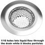 2 Pack - 2.25'' Top / 1'' Basket- Sink Strainer Bathroom Sink, Utility, Slop, Laundry, RV and Lavatory Sink Drain Strainer Hair Catcher. 1/16'' Holes. Stainless Steel