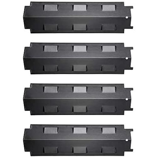 Unicook Porcelain Grill Heat Plate 4 Pack, Grill Replacement Parts, 14 5/8'' L Steel Heat Tent, Heat Shield Plate, Grill Burner Cover, Flame Tamer, Flavorizer Bar for BBQ Gas Grill